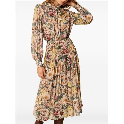 TWINSET abito lungo a fiori - toni neutri