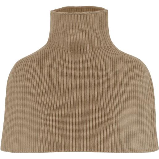 SA SU PHI ribbed-knit roll-neck cape - toni neutri