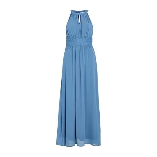 Vila abito da sera da donna vimilina maxi dress-noos, coronet blue/dettagli: elastico, 46