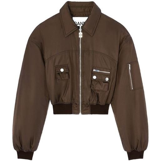 GANNI bomber duchesse - marrone