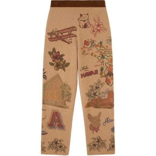 Alanui the decade graphic-print trousers - toni neutri
