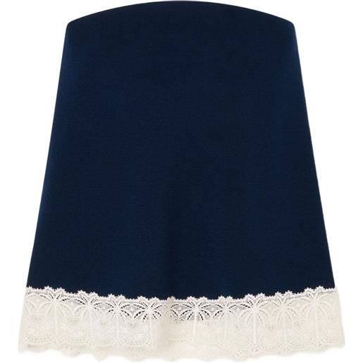 Alanui lace-trim strapless top - blu