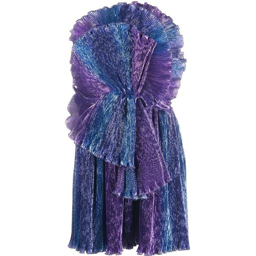 Alberta Ferretti abito corto con ruches - blu