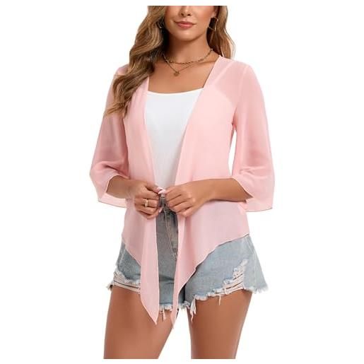 Dosieyeo bolero - giacca da donna in chiffon, con maniche a 3/4, leggera, ariosa, elegante, per abito