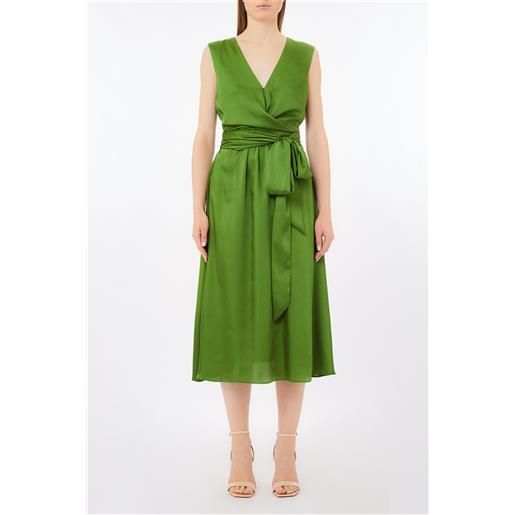 Liu jo abito in twill con cintura, verde