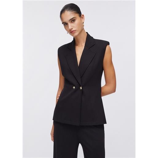 Liu jo gilet con spalline imbottite, nero