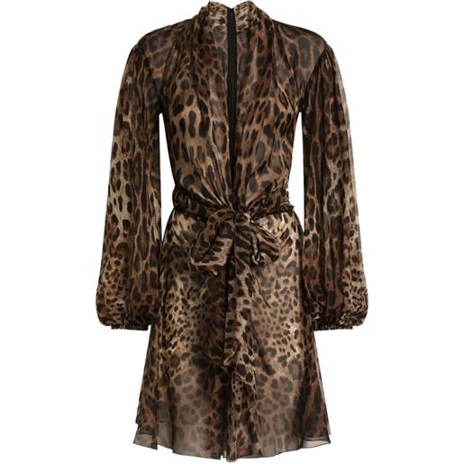 Dolce & Gabbana abito in chiffon con stampa - toni neutri