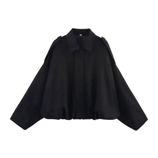 Generico bomber corto da donna in finta pelle scamosciata con risvolto con zip caldo giubbotto maniche lunghe moda camoscio giacca moto donna bomber softshell in finta pelle giacche primavera inverno