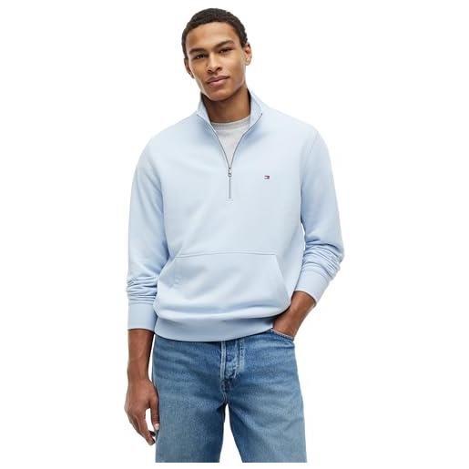 Tommy Hilfiger essential terry new 1/4 zip mw0mw43115 felpa con mezza zip uomo (pacco da 1)