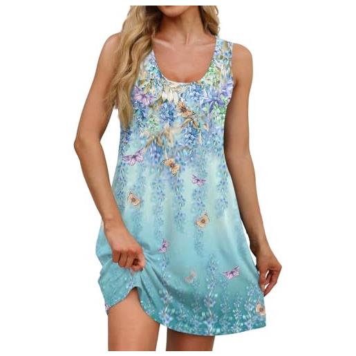 LKRSEEF vestiti estivi donna vestito donna estivo vestiti lunghi cotone curvy abito da casa abitino lungo abiti eleganti elegante estate midi completi boho chic tubino xs vestitino abitini spiaggia fresco