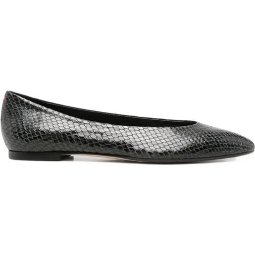 Aeyde ballerine con effetto serpente - nero