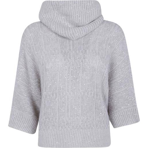 D.Exterior maglione con paillettes - grigio