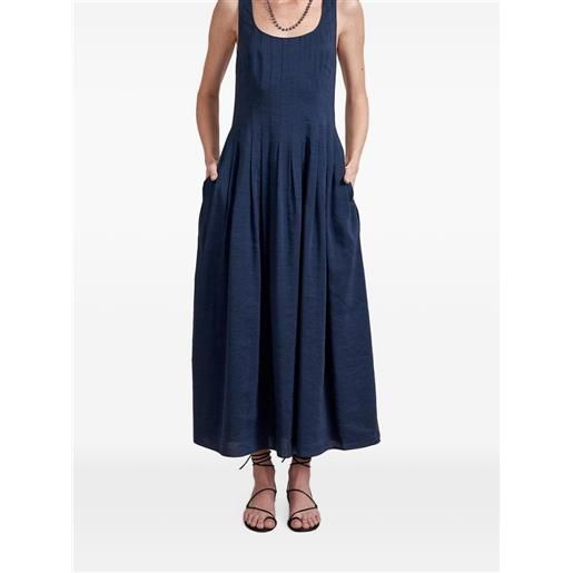 La Ligne abito lungo waverly plissettato - blu