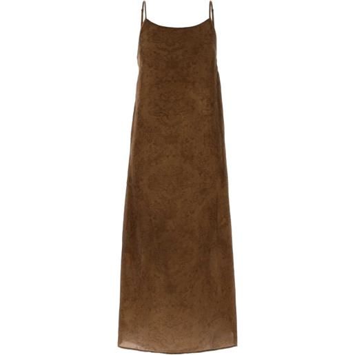 Uma Wang abito lungo anaya con motivo jacquard - marrone