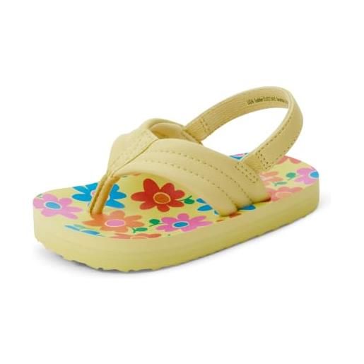 Amazon Essentials infradito unisex per bambini con cinturino posteriore, fiore giallo, 19 eu