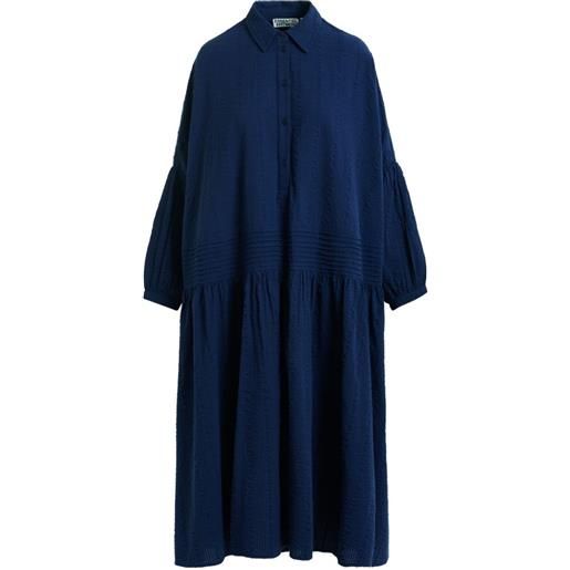 Essentiel Antwerp abito midi con pieghe - blu