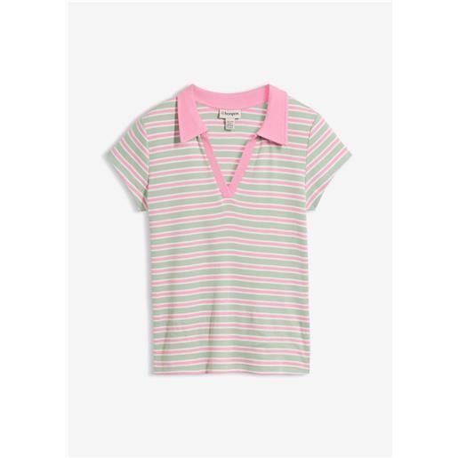 bonprix polo in puro cotone biologico a coste-verde