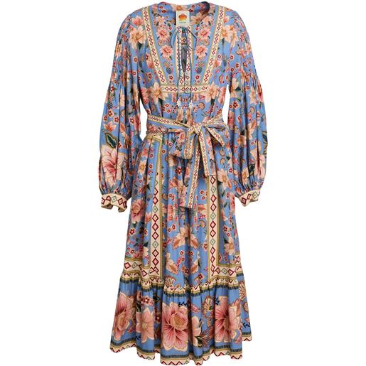FARM RIO - vestito midi - blu chiaro