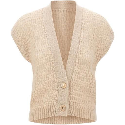 Eleventy cardigan smanicato - toni neutri