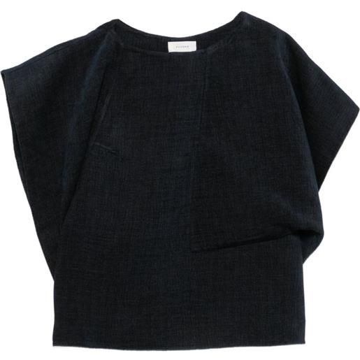 RUOHAN blusa asimmetrica drappeggiata