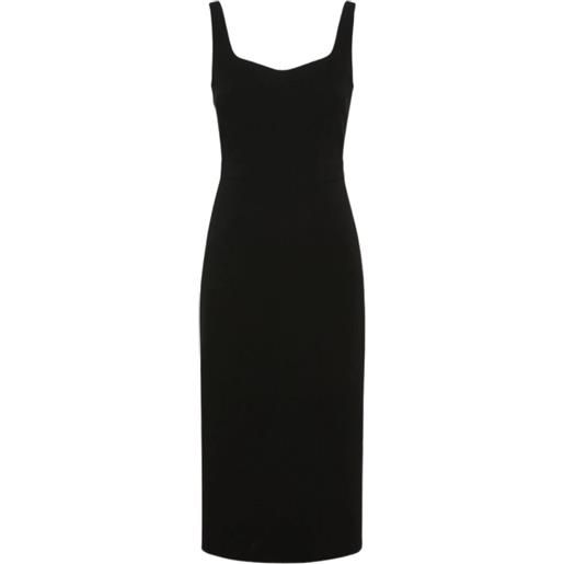Max Mara abito midi con scollo a cuore - nero