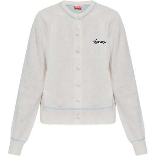 Kenzo cardigan con logo - toni neutri