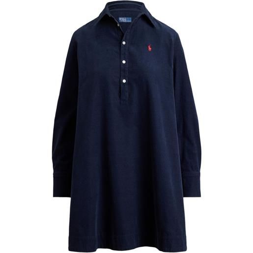 Polo Ralph Lauren abito corto con logo - blu