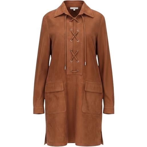 Isaia lace-up suede mini dress - marrone