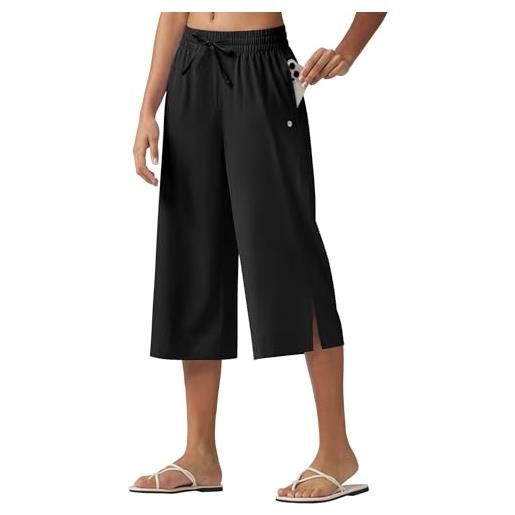 WILLIT pantaloni capri estivi da donna, pantaloni capri larghi, pantaloni per il tempo libero, pantaloni sportivi da spiaggia, nuoto, ad asciugatura rapida, leggeri upf50+ tasche