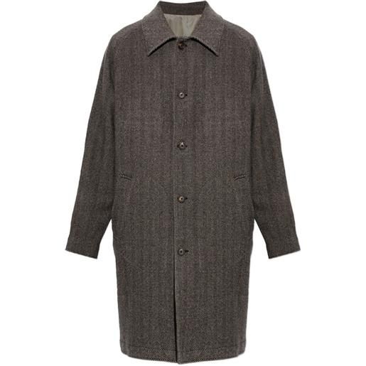 Eleventy cappotto con motivo a spina di pesce - marrone