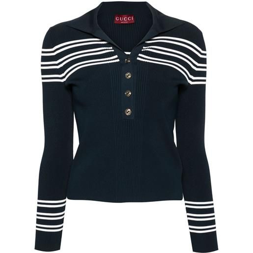 Gucci polo a righe - blu