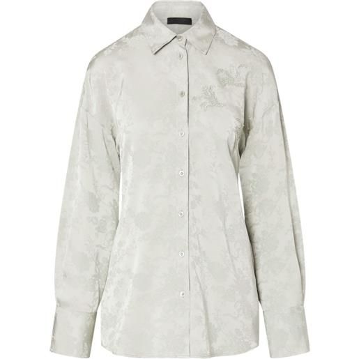 LIU JO camicia in jacquard con ricamo gioiello - verde
