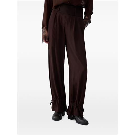 LIU JO pantaloni a gamba ampia con coulisse - marrone