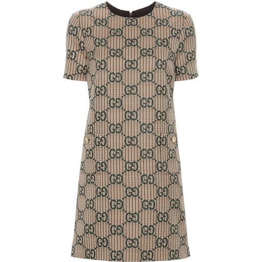 Gucci abito con effetto jacquard gg - toni neutri