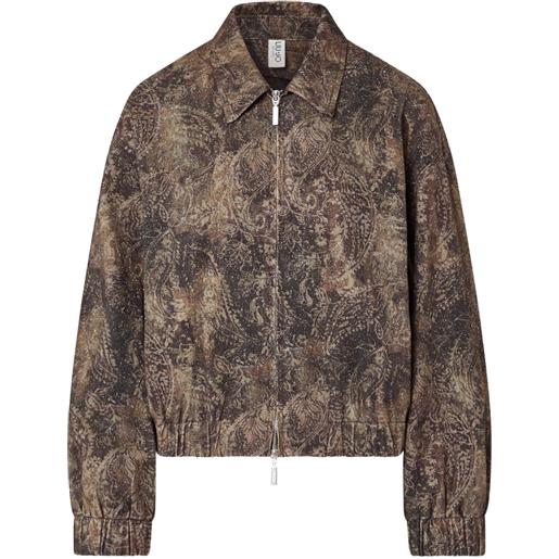 LIU JO giacca oversize con stampa e glitter - marrone