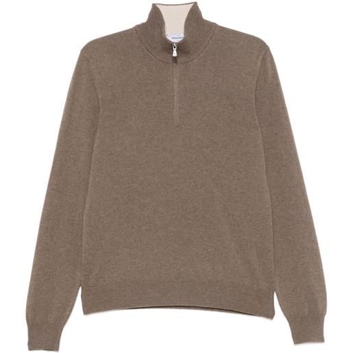 Gran Sasso maglione con zip - marrone