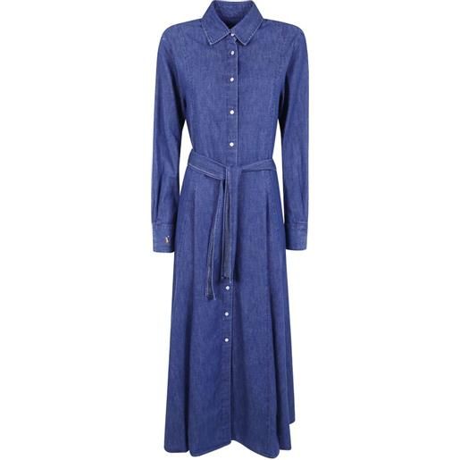 Polo Ralph Lauren abito midi con cintura - blu