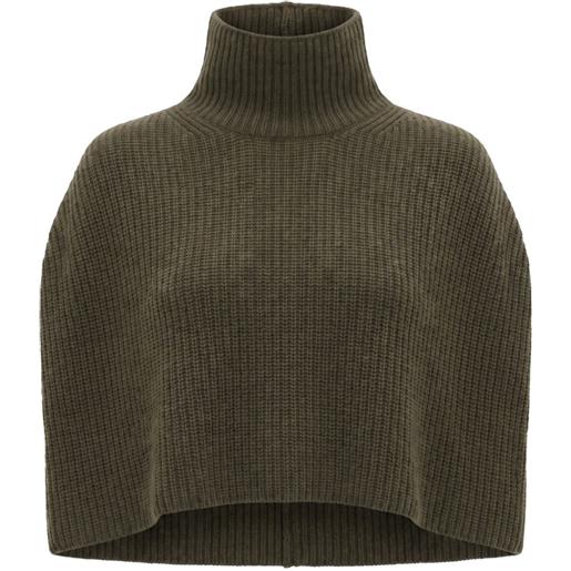 SA SU PHI ribbed-knit cashmere poncho - verde