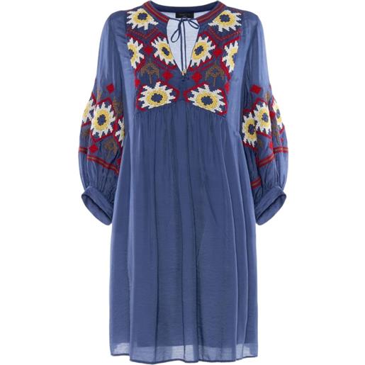 Nenette abito con ricamo - blu