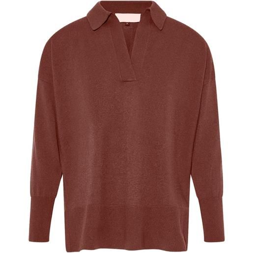 Yves Salomon polo-collar sweater - marrone