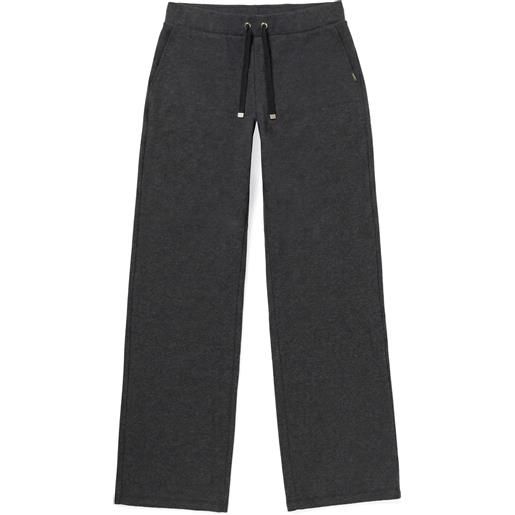 Freddy pantaloni donna wide leg effetto tricot con coulisse