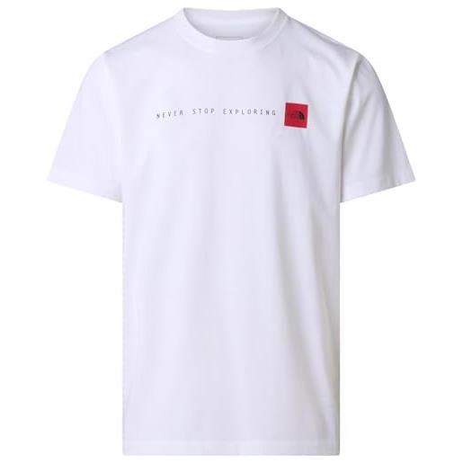 THE NORTH FACE - t-shirt grafica regolare da uomo never stop exploring - morbido cotone, miscela di poliestere - stampa grafica a base d'acqua