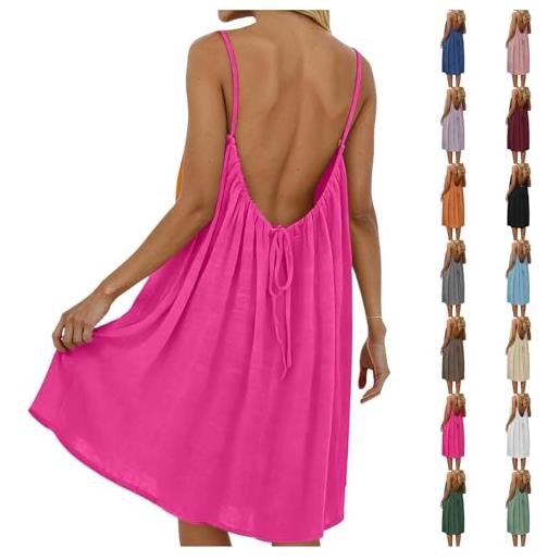 Bpoeee vestito lungo donna estivo abito lungo fluido schiena scoperta vestito spiaggia vacanza casual (style-m, xl)