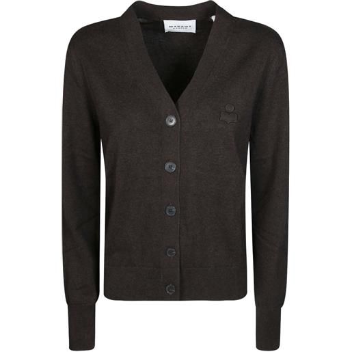 ISABEL MARANT cardigan con scollo a v e logo - marrone