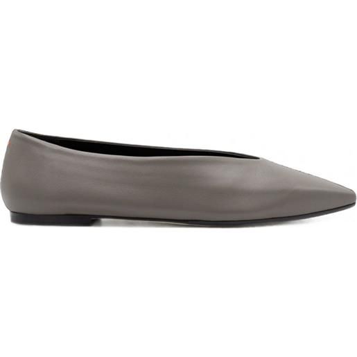 Aeyde ballerine betty in pelle - grigio