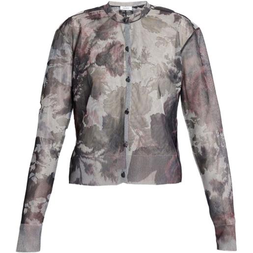 ERDEM floral-pattern cardigan - grigio