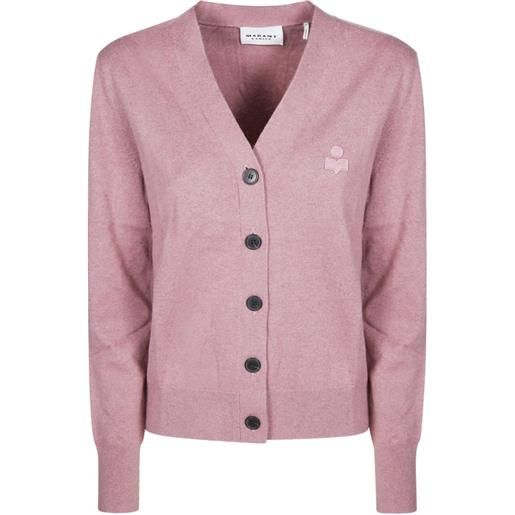 MARANT ÉTOILE cardigan con scollo a v e logo - rosa