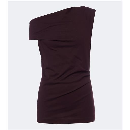 Dries Van Noten top in jersey di cotone asimmetrico