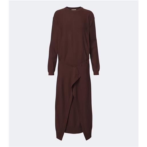 Lemaire abito midi in misto lana decostruito