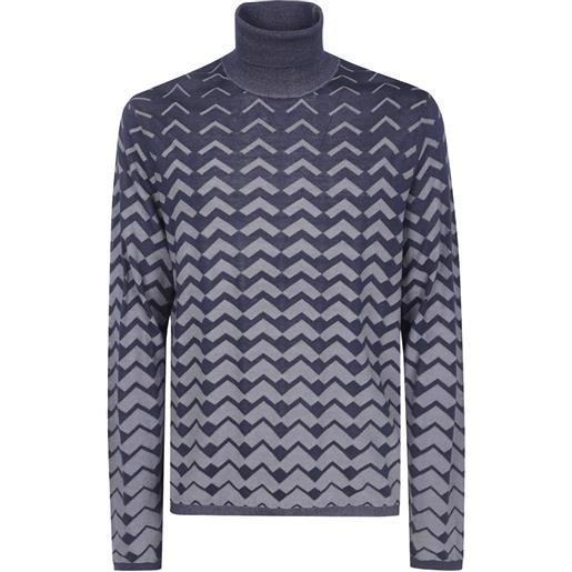 Emporio Armani maglione a collo alto in misto lyocell - nero